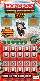 MONOPOLY BONUS SPECTACULAR 50X scratch-off ticket