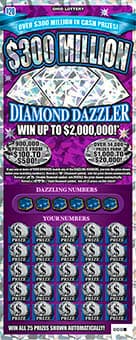$300 MILLION DIAMOND DAZZLER scratch-off ticket