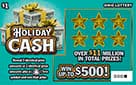 HOLIDAY CASH scratch-off ticket