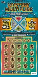 MYSTERY MULTIPLIER scratch-off ticket