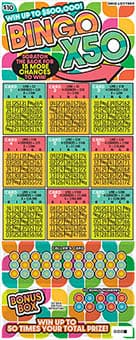 BINGO X50 scratch-off ticket
