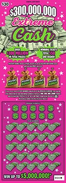 $300,000,000 EXTREME CASH scratch-off ticket