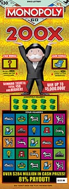 MONOPOLY 200X scratch-off ticket