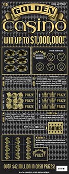 GOLDEN CASINO scratch-off ticket
