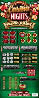 CASINO NIGHTS scratch-off ticket
