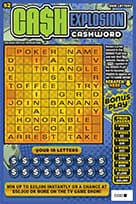 CASH EXPLOSION CASHWORD scratch-off ticket