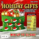 HOLIDAY GIFTS scratch-off ticket
