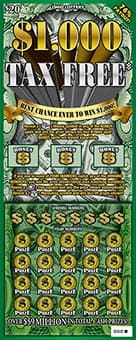 $1,000 TAX FREE scratch-off ticket