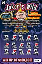 JOKER'S WILD scratch-off ticket