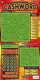 SPECIAL EDITION CASHWORD scratch-off ticket