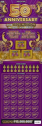50TH ANNIVERSARY scratch-off ticket