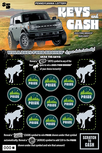 KEYS AND CASH scratch-off ticket