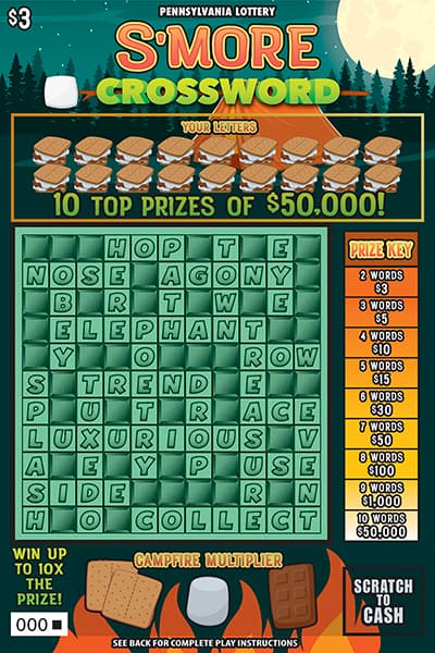 S’MORE CROSSWORD scratch-off ticket
