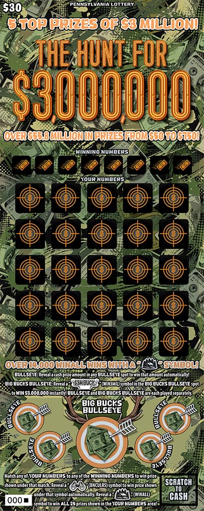 THE HUNT FOR $3,000,000 scratch-off ticket