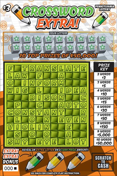 CROSSWORD EXTRA scratch-off ticket