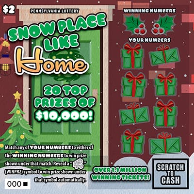 SNOW PLACE LIKE HOME scratch-off ticket