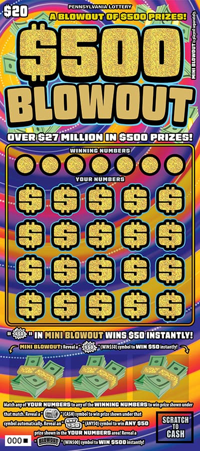 $500 BLOWOUT scratch-off ticket