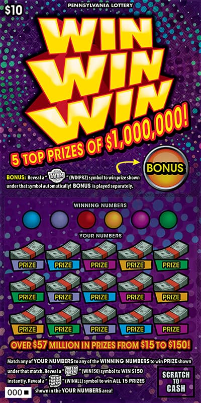 WIN WIN WIN scratch-off ticket