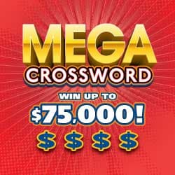 MEGA CROSSWORD scratch-off ticket