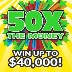 50X THE MONEY scratch-off ticket