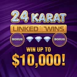 24 KARAT LINKED WINS scratch-off ticket