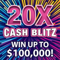 20X CASH BLITZ scratch-off ticket