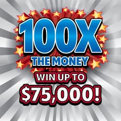 100X THE MONEY scratch-off ticket
