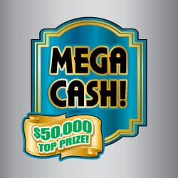 MEGA CASH scratch-off ticket
