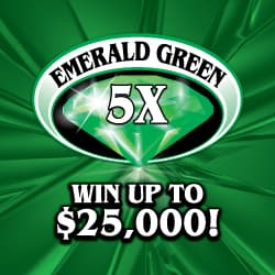 EMERALD GREEN 5X scratch-off ticket