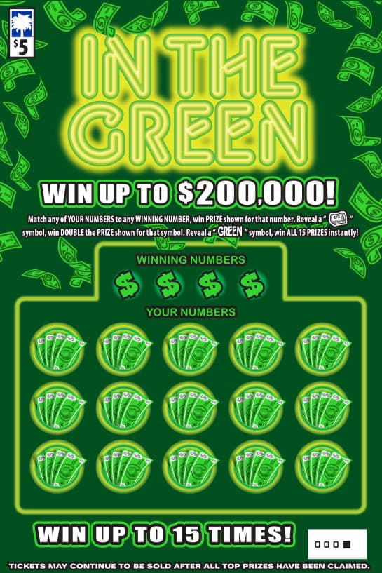 IN THE GREEN scratch-off ticket