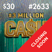 $3 MILLION CA$H scratch-off ticket
