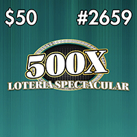 500X LOTERIA SPECTACULAR scratch-off ticket