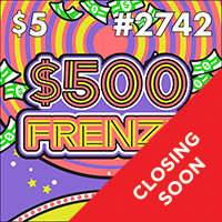 $500 FRENZY scratch-off ticket
