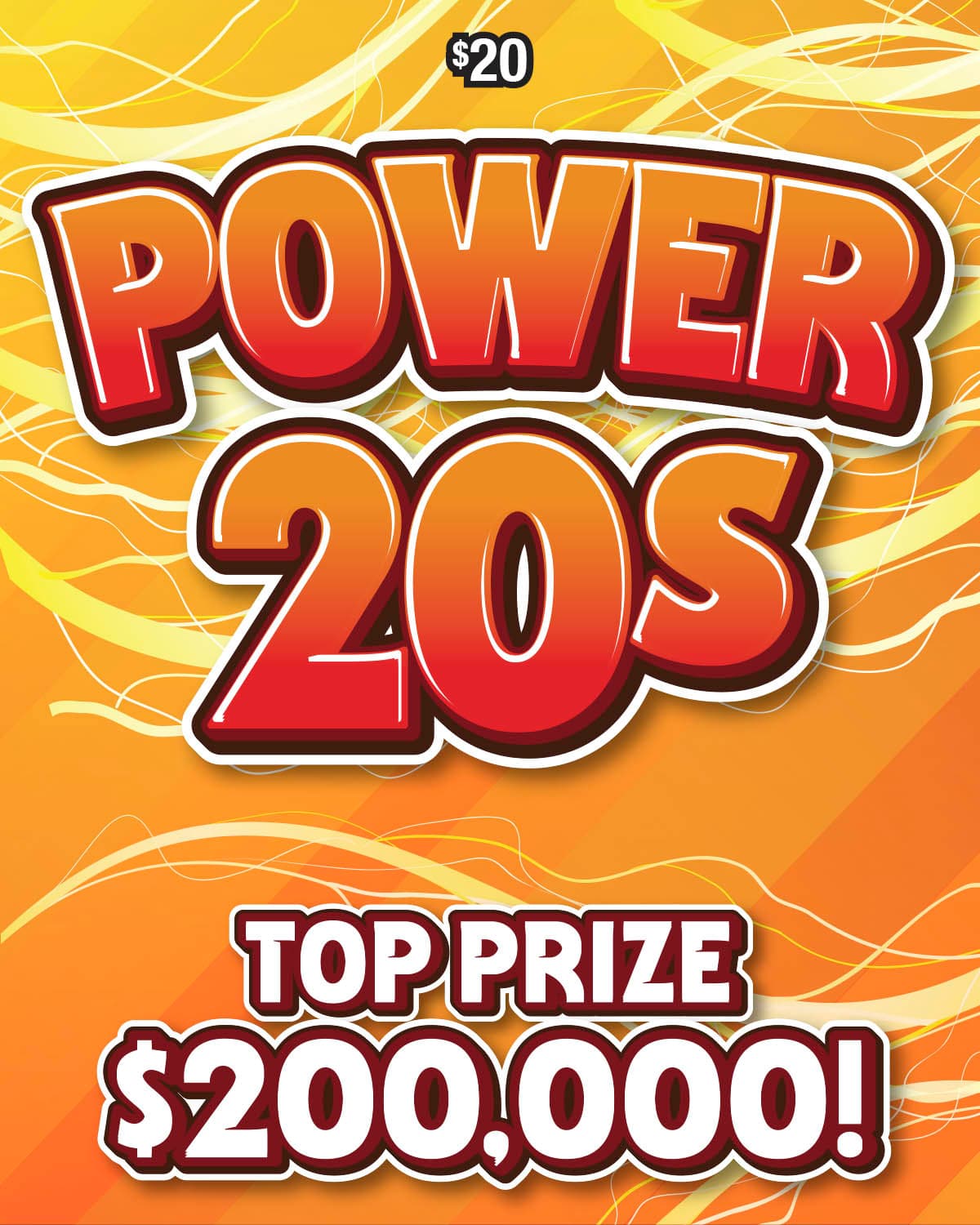 POWER 20S scratch-off ticket