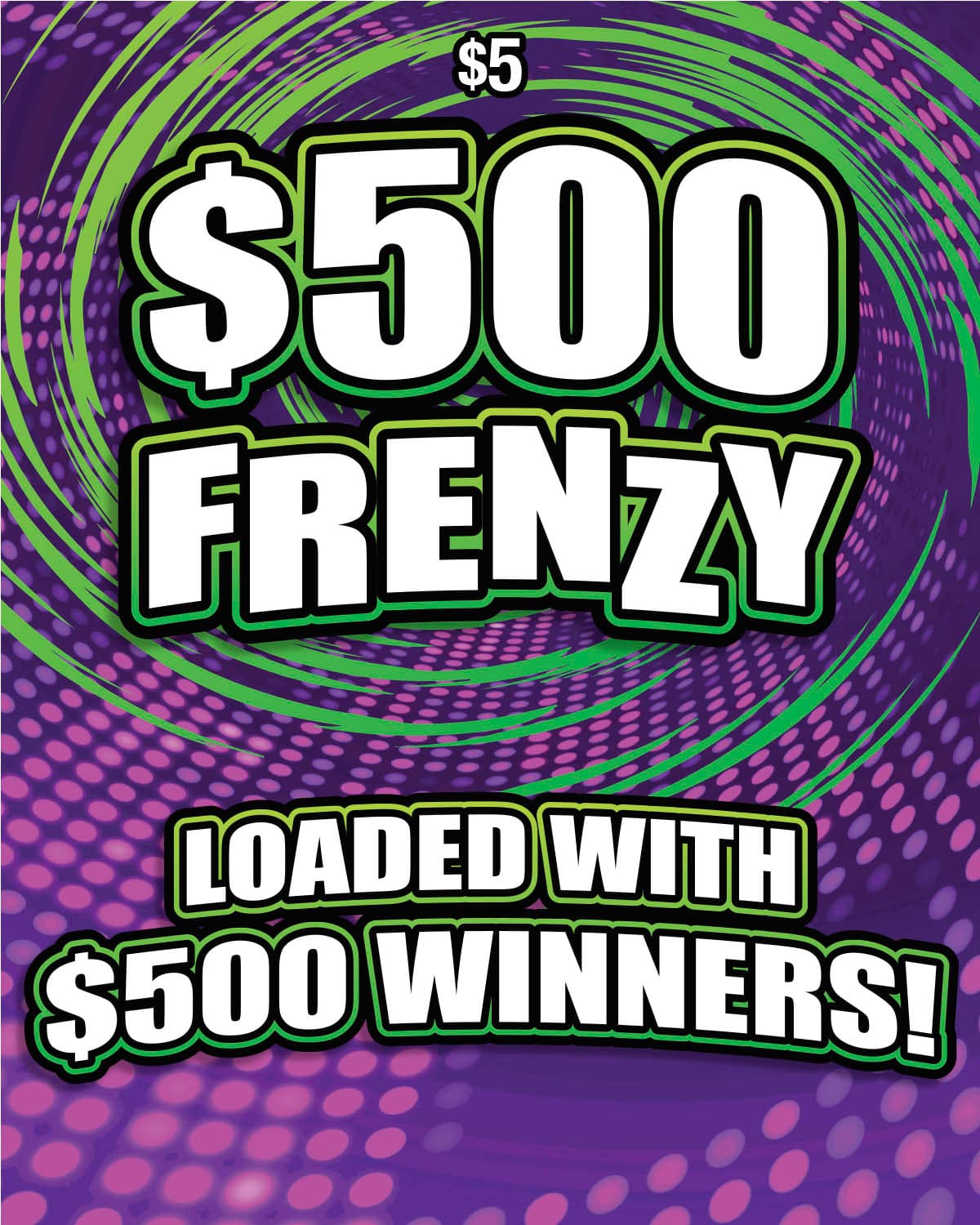 $500 FRENZY scratch-off ticket