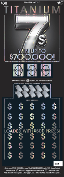 TITANIUM 7S scratch-off ticket