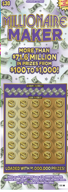 MILLIONAIRE MAKER scratch-off ticket