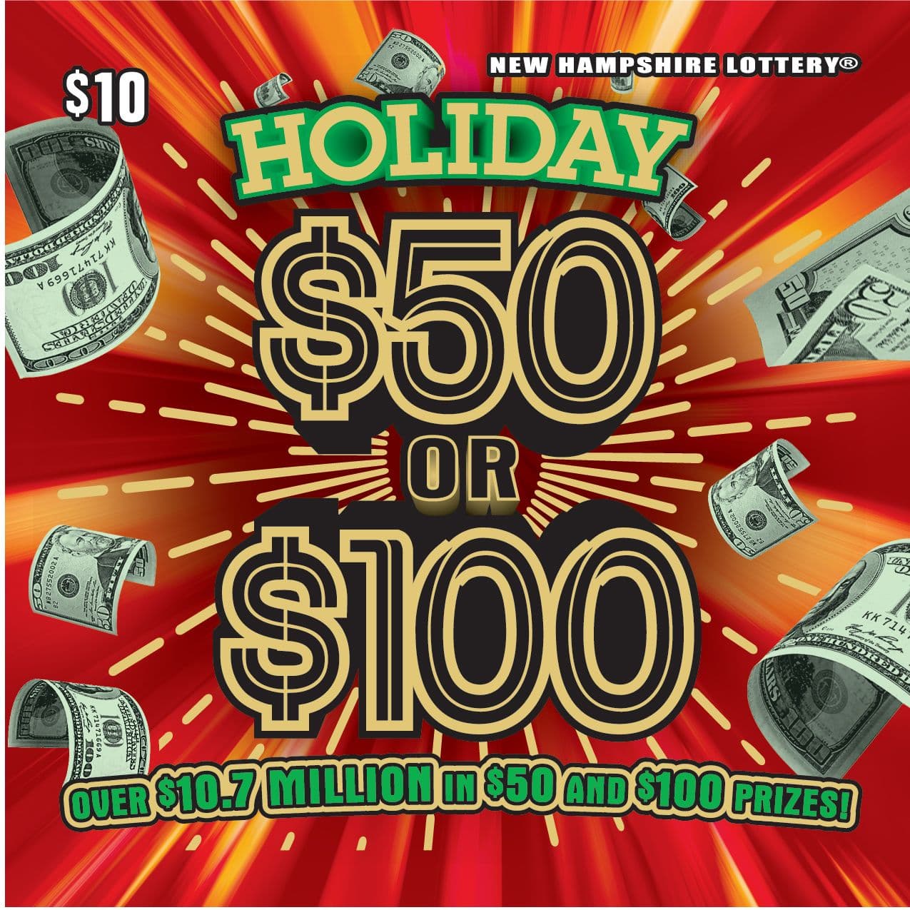 $50 OR $100 SERIES V scratch-off ticket