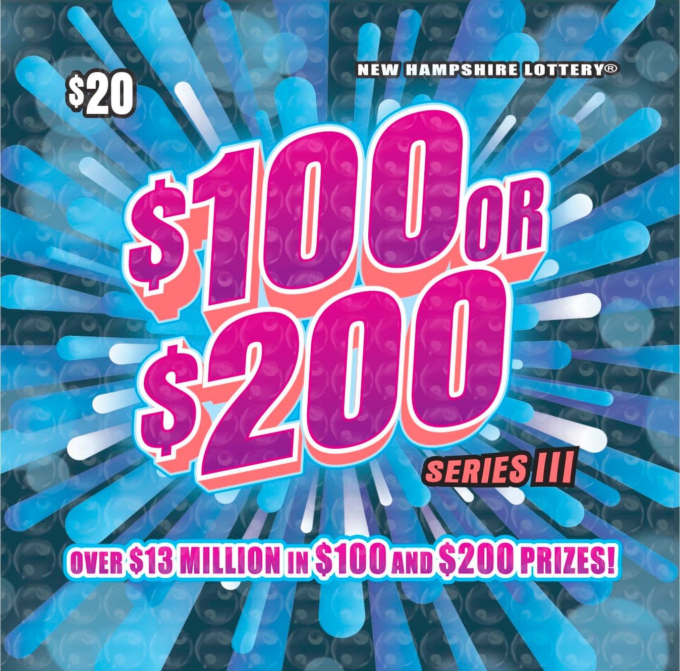 $100 OR $200 SERIES III scratch-off ticket