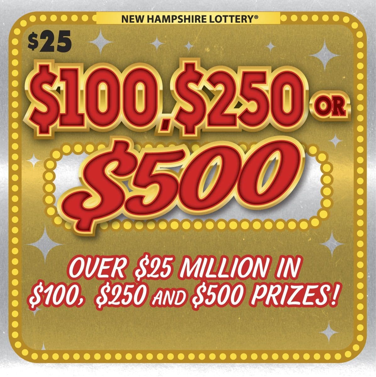 $100, $250 OR $500 SERIES II scratch-off ticket