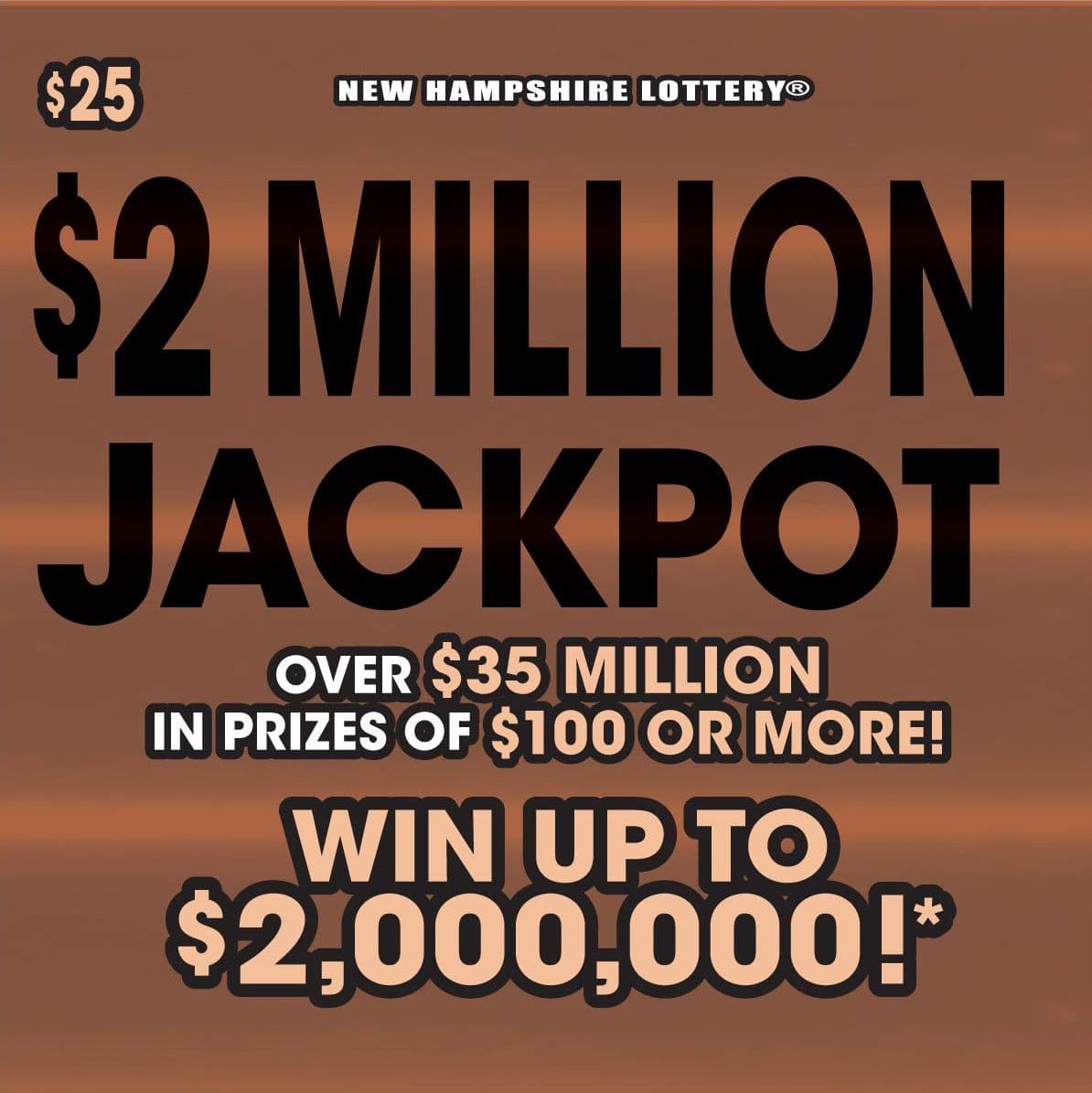 $2 MILLION JACKPOT scratch-off ticket