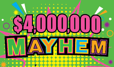 $4,000,000 MAYHEM scratch-off ticket
