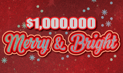 $1,000,000 MERRY & BRIGHT scratch-off ticket