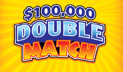 $100,000 DOUBLE MATCH scratch-off ticket