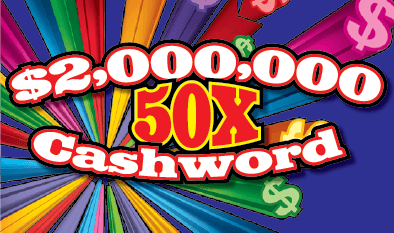 $2,000,000 50X CASHWORD 2024 scratch-off ticket