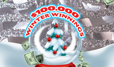 $100,000 WINTER WINNINGS scratch-off ticket