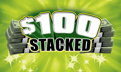 $100 STACKED scratch-off ticket