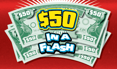 $50 IN A FLASH scratch-off ticket