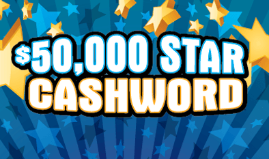 $50,000 STAR CASHWORD scratch-off ticket