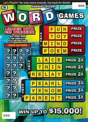 WORD GAMES scratch-off ticket